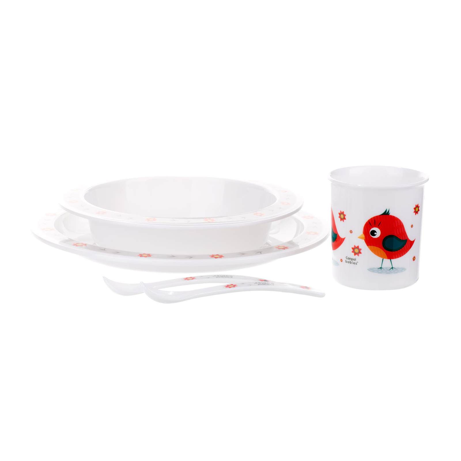 Набор детской посуды Canpol babies Cute Animals Птичка Красный 5 предметов (4/401_red) изображение 2