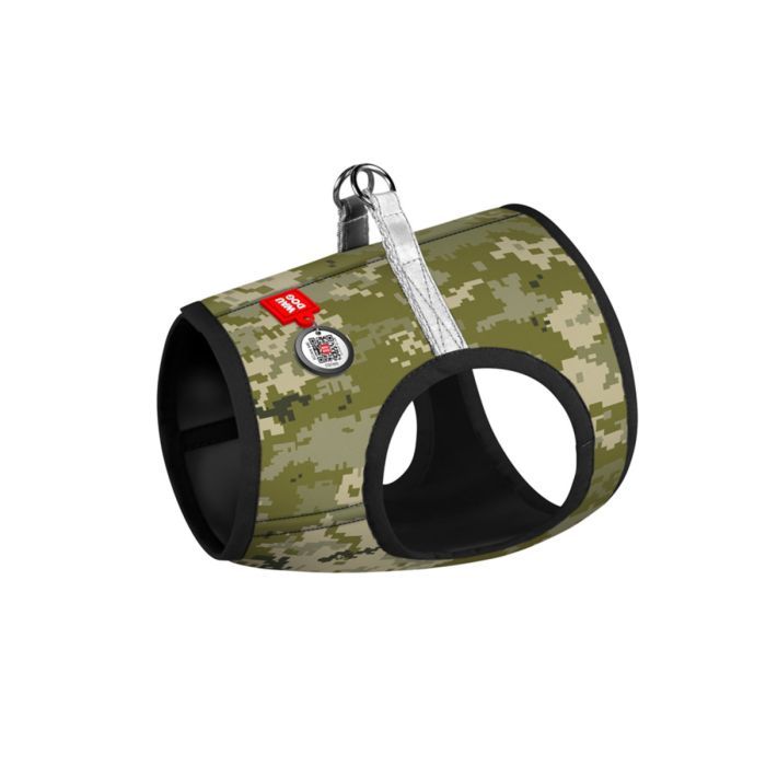 Шлея для собак WAUDOG Clothes з QR паспортом "Мілітарі" XS4 (223-4026) зображення 2