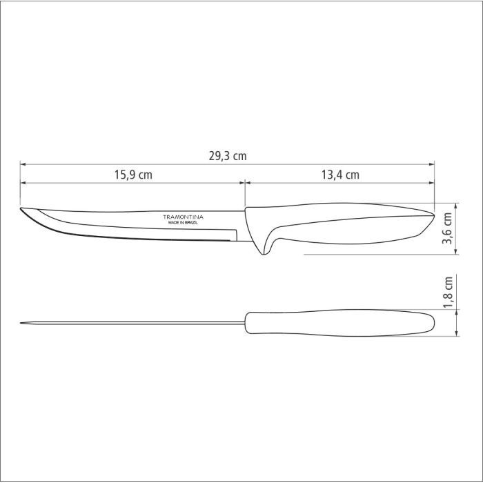 Кухонний ніж Tramontina Plenus Light Grey 152 мм (23441/136) зображення 3