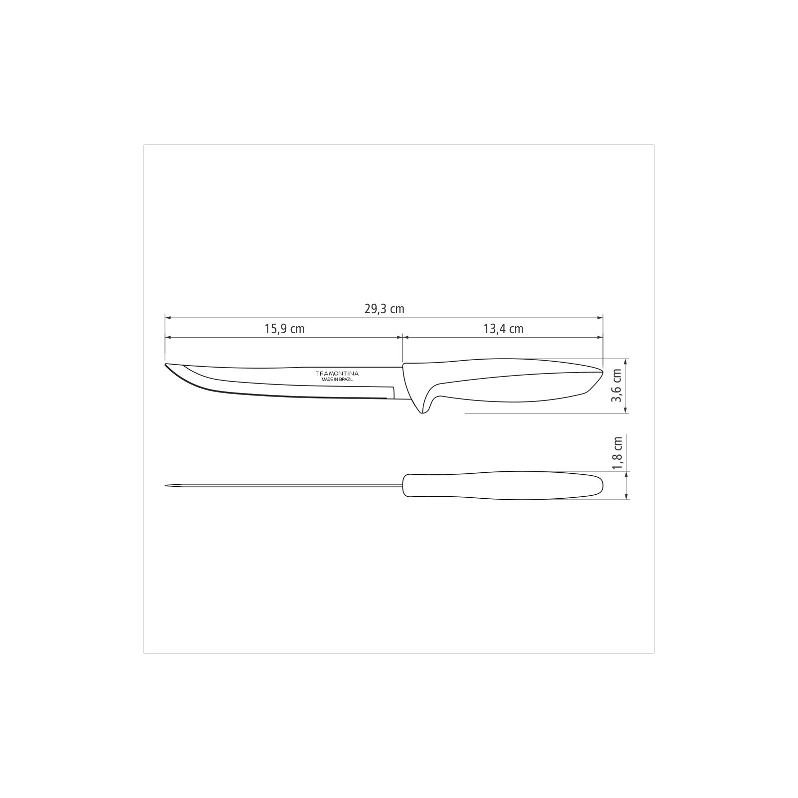 Кухонный нож Tramontina Plenus Light Grey 152 мм (23441/136) изображение 3