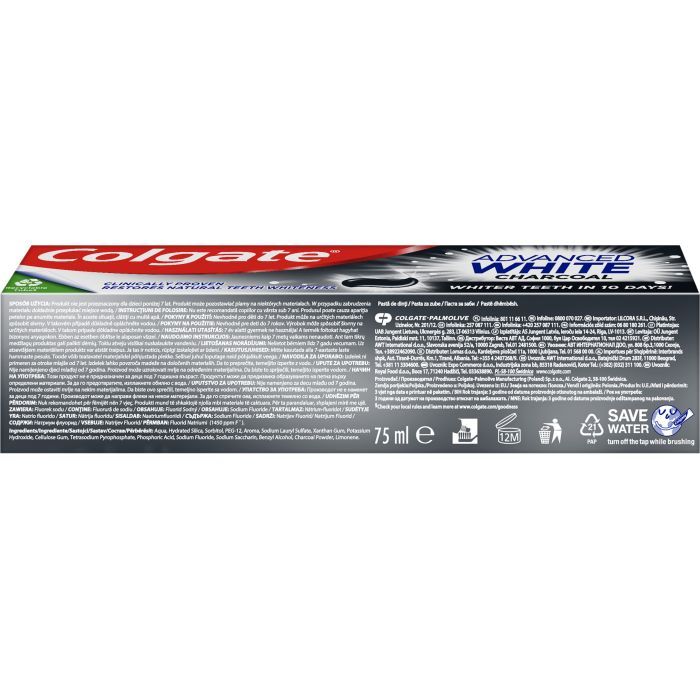 Зубная паста Colgate Advanced White Charcoal Отбеливающая с углем 75 мл (8718951253827) изображение 4