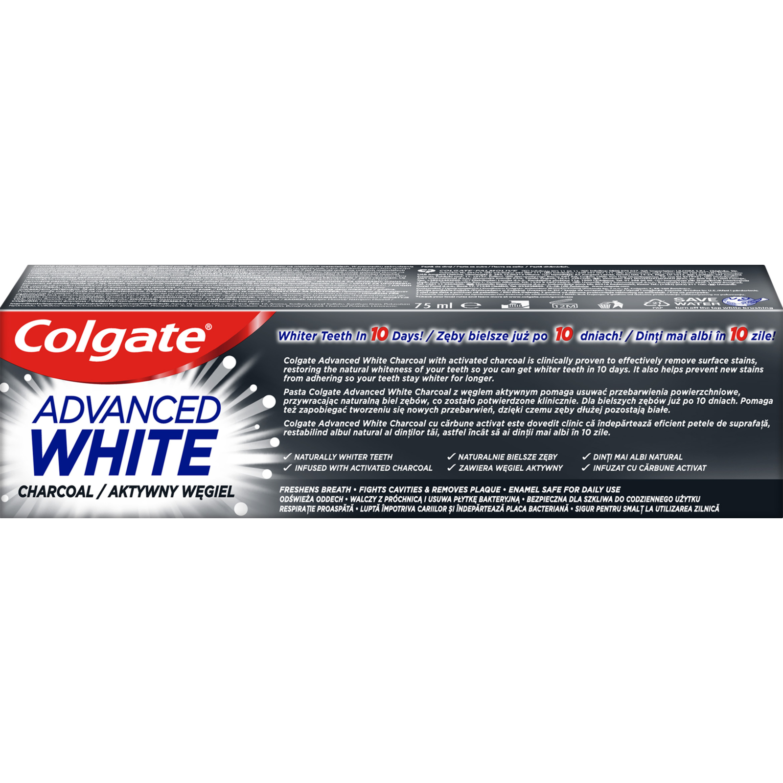 Зубная паста Colgate Advanced White Charcoal Отбеливающая с углем 100 мл (8718951278851) изображение 5