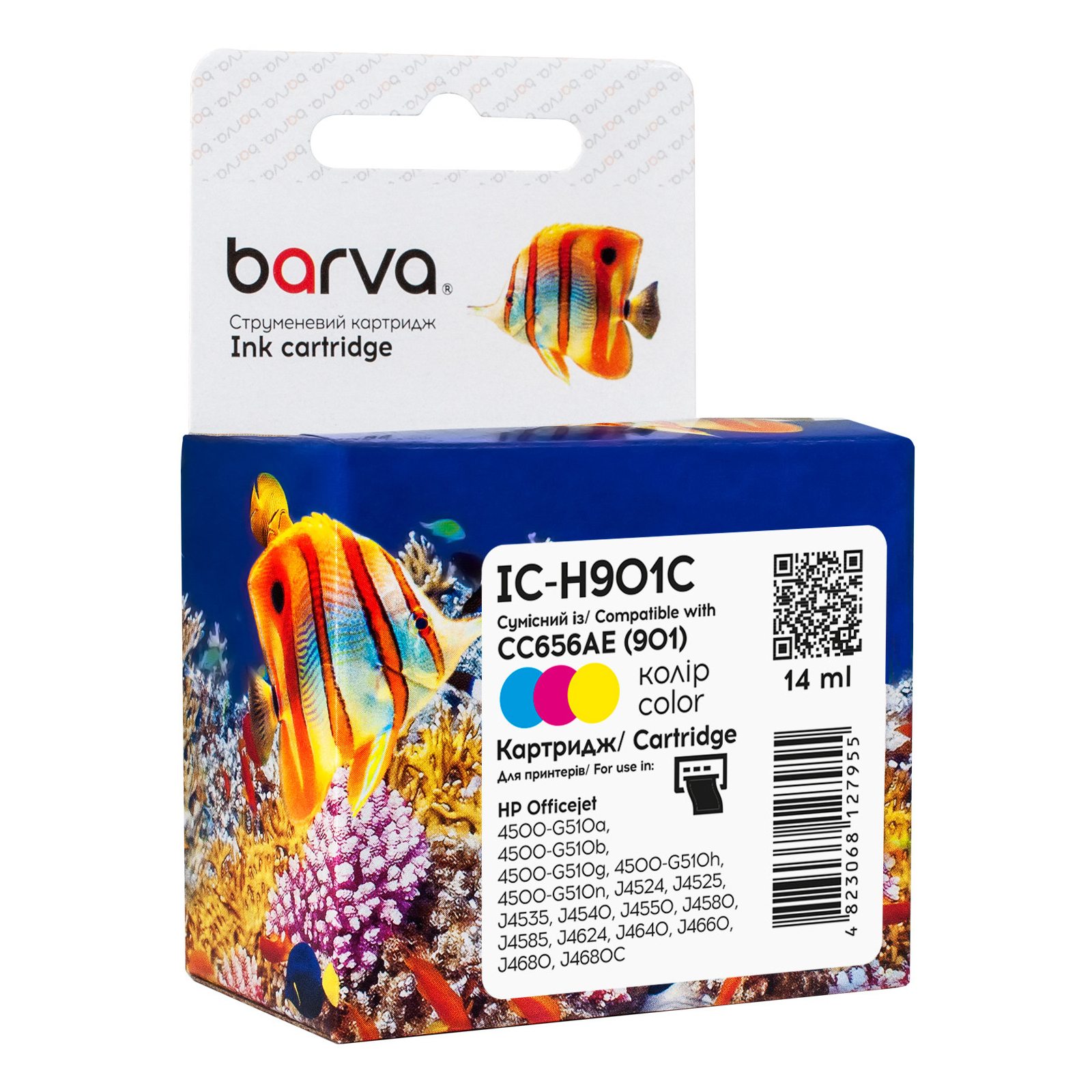 Картридж Barva HP 901 color/CC656AE, 14 мл (IC-H901C)