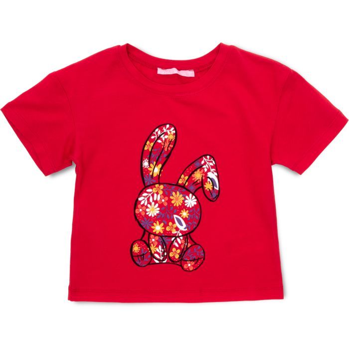 Футболка дитяча First kids із зайчиком (756-128G-red)