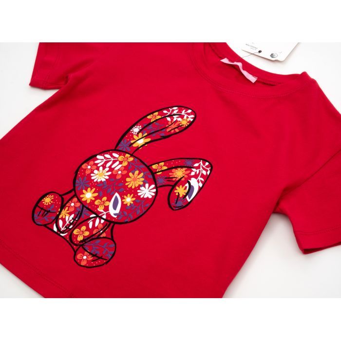 Футболка дитяча First kids із зайчиком (756-128G-red) зображення 3