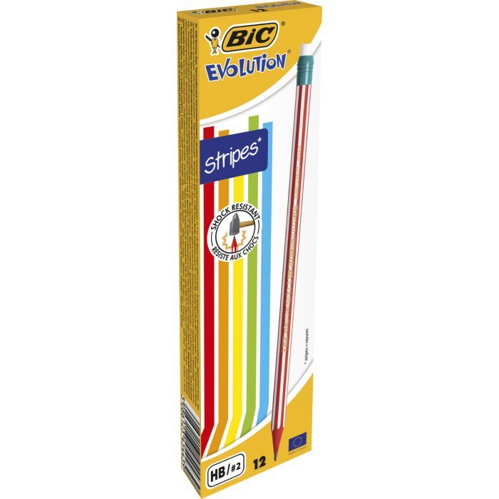 Карандаш графитный Bic Evolution Stripes HB, с ластиком (bc8960342)