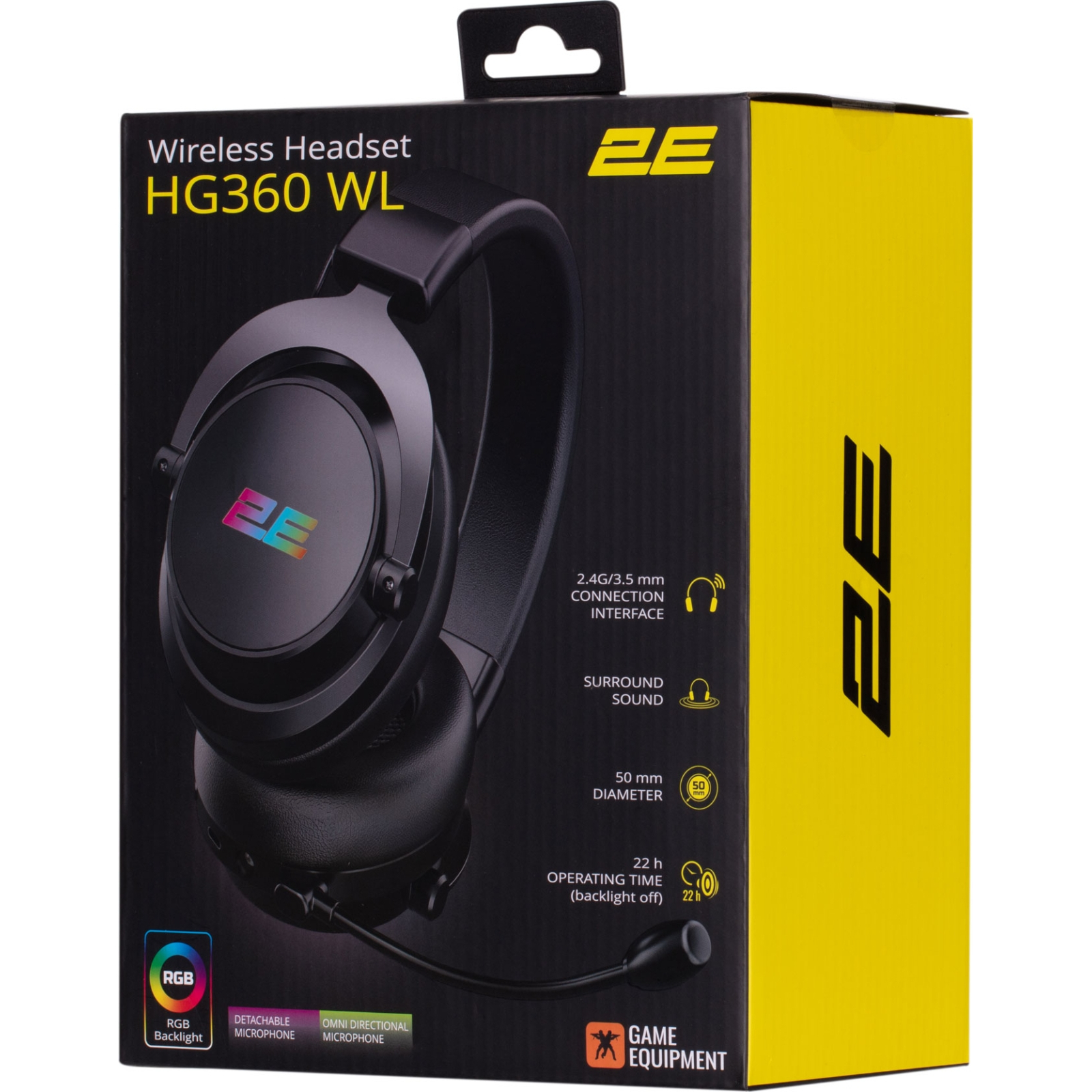 Навушники 2E Gaming HG360 RGB Wireless 7.1 Black (2E-HG360BK-WL) зображення 9