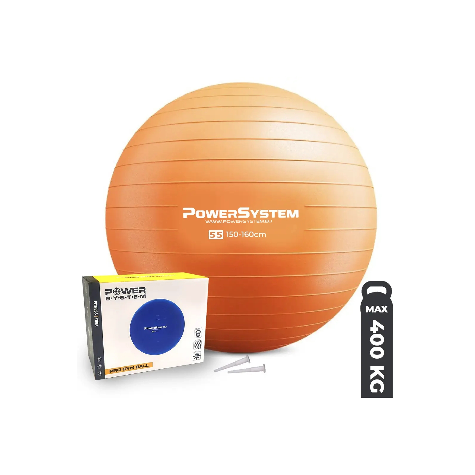 М'яч для фітнесу Power System PS-4011 Pro Gymball 55 см Orange (PS-4011_55cm_Orange)