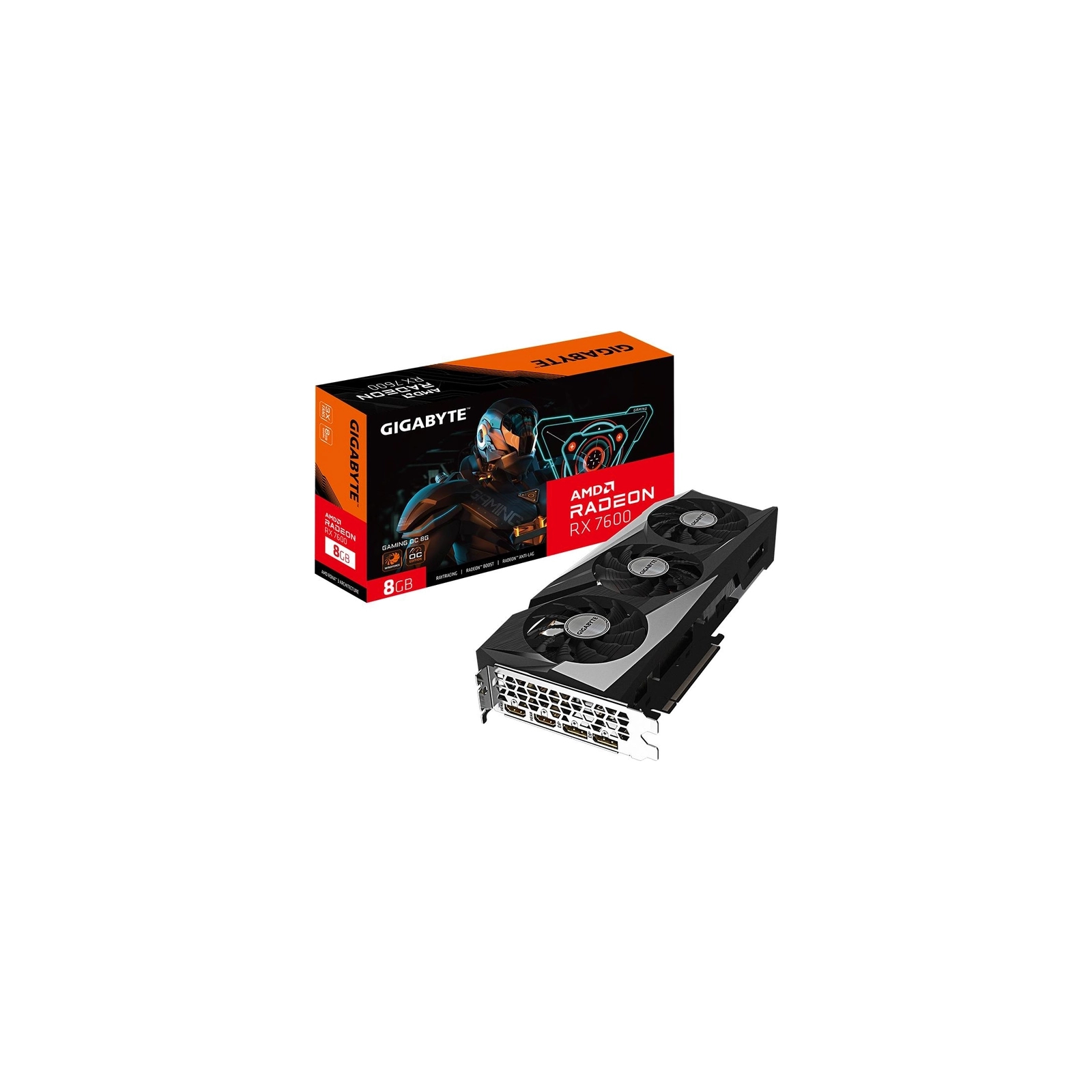 Видеокарта GIGABYTE Radeon RX 7600 8Gb GAMING OC (GV-R76GAMING OC-8GD) изображение 8