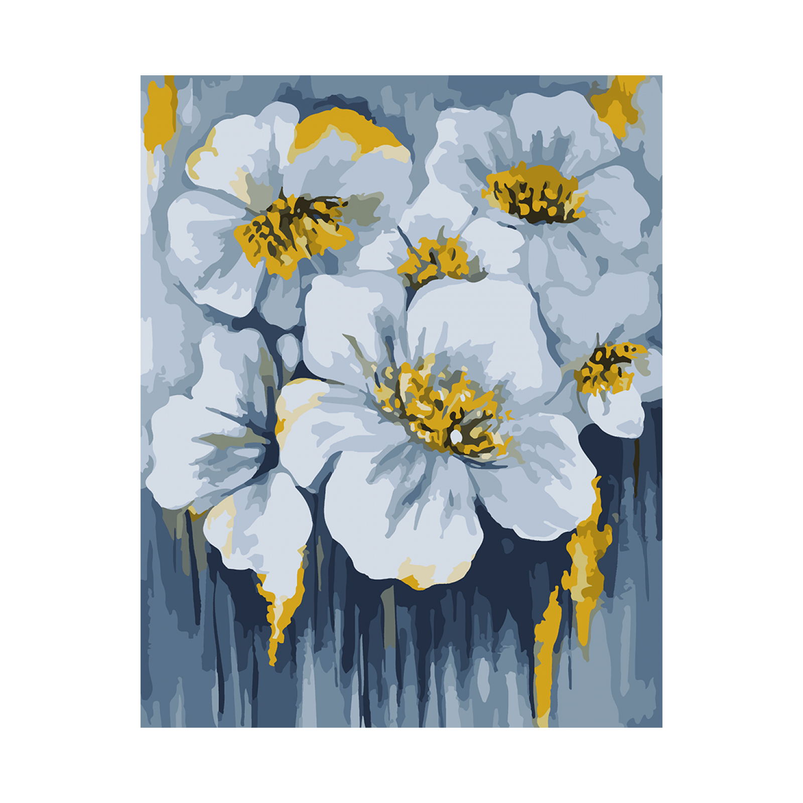 Картина по номерам Santi Голубые цветы в золоте 40*50 см металл. краски (954523)