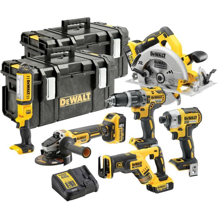 Набор электроинструментов DeWALT 6 од., 3*5Ah, 2 кейси TOUGH SYSTEM (DCK623P3) изображение 3