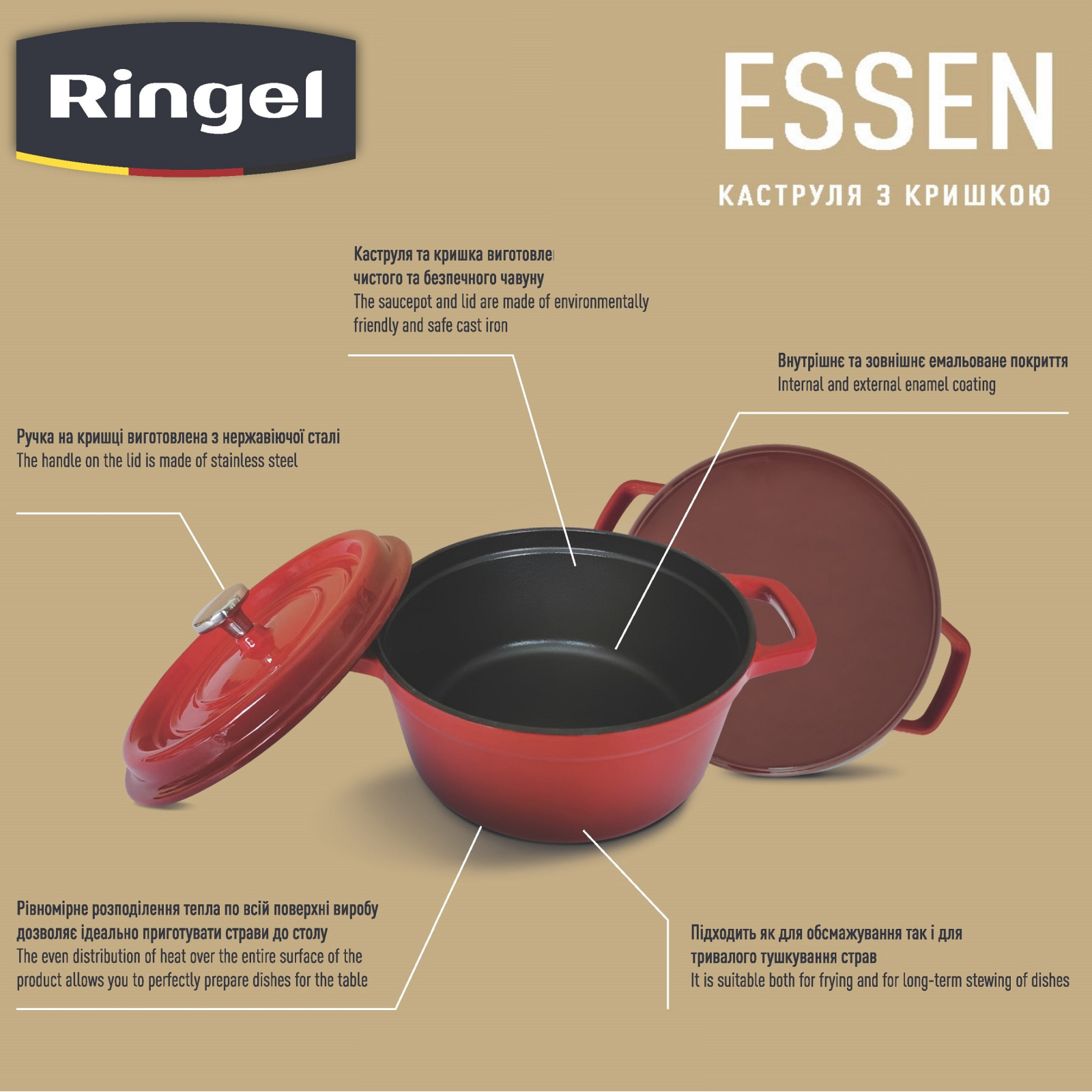Каструля Ringel Essen 4.8 л (RG-2300-26) зображення 5