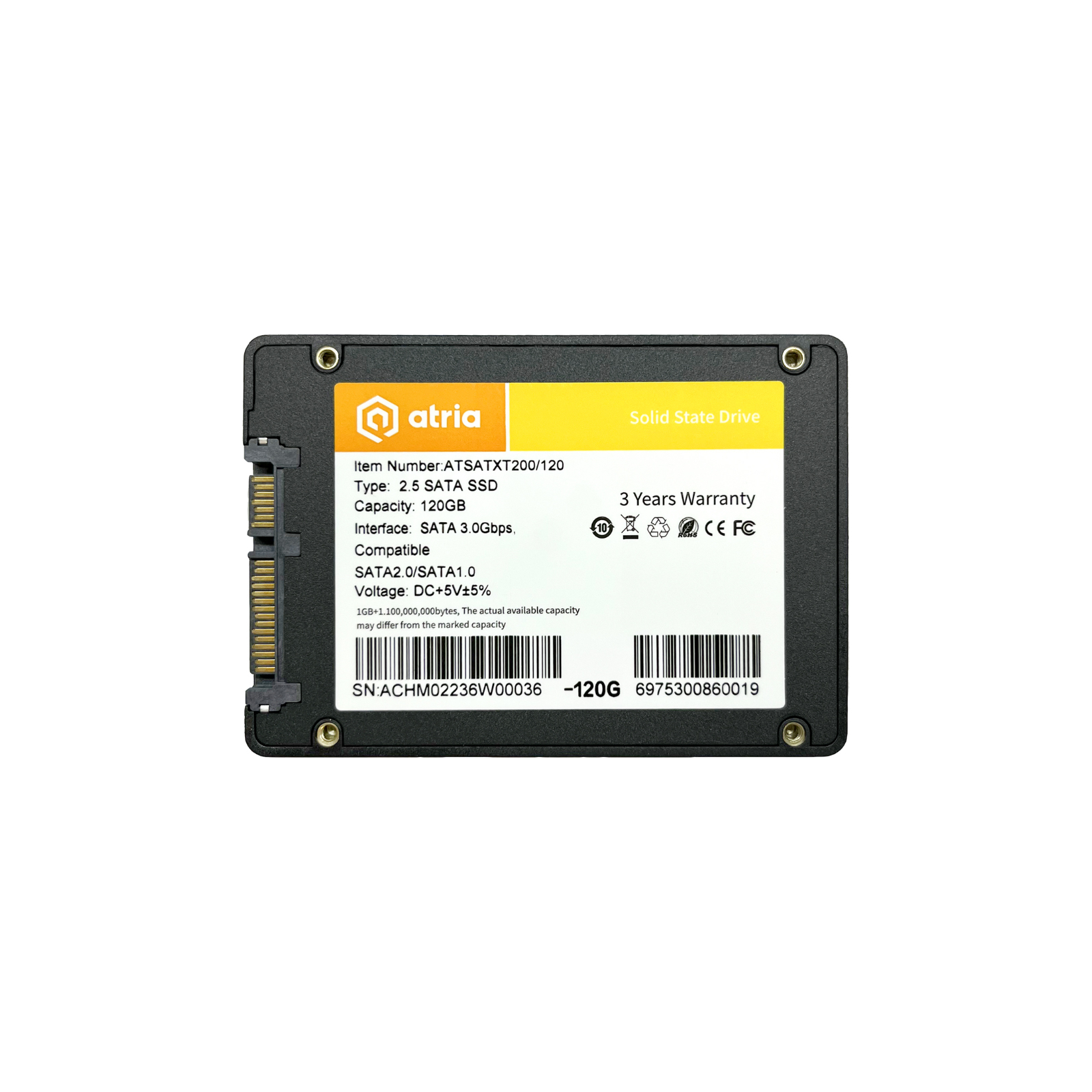 Накопитель SSD 2.5" 256GB XT200 ATRIA (ATSATXT200/256) изображение 2