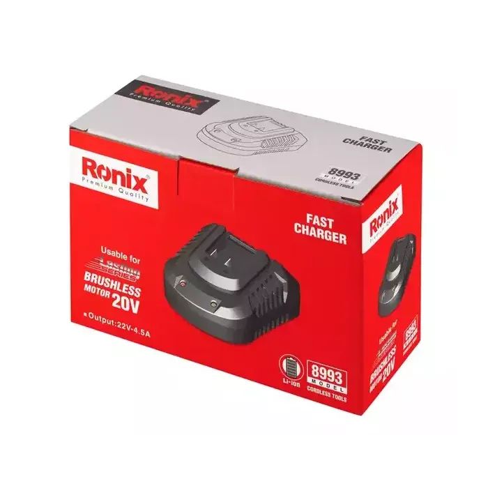 Зарядний пристрій для акумуляторів інструменту Ronix 20В, 4.5А (8993) зображення 6