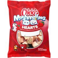 Маршмеллоу Okki Hearts со вкусом клубники 140 г (4820120682346)