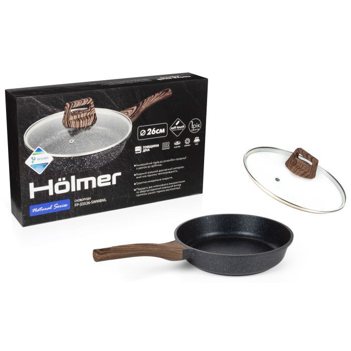 Сковорода Hölmer Natural лита з кришкою 24 см (FP-33524-SWMBML Natural) зображення 10