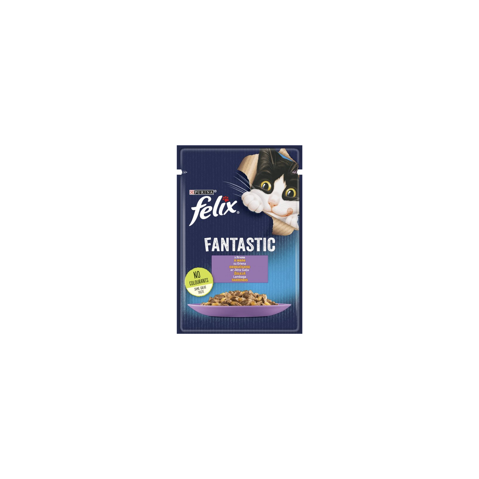 Вологий корм для кішок Purina Felix Fantastic з ягням у желе 85 г (7613039838969)