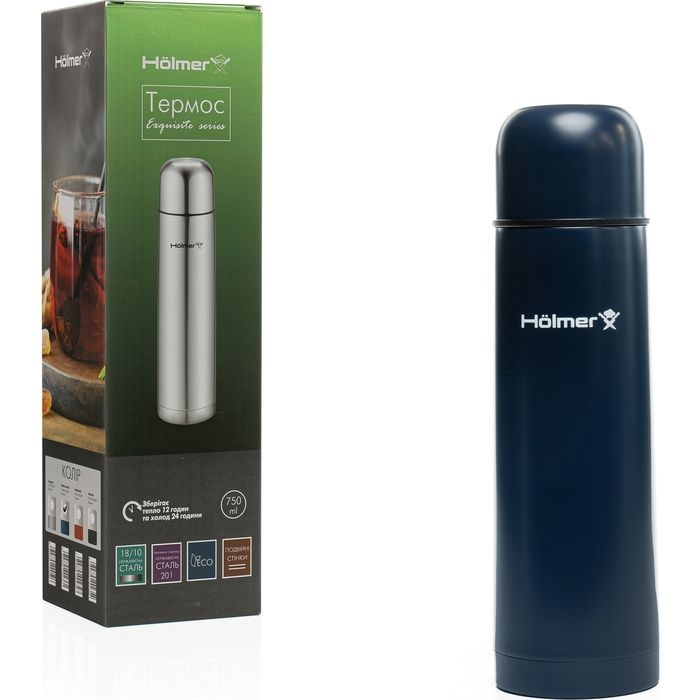 Термос Hölmer Exquisite 750 мл Темно-синій (TH-00750-SDB Exquisite) изображение 9