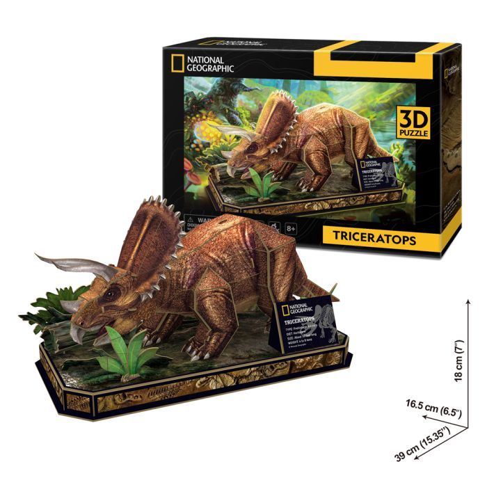 Пазл Cubic Fun 3D National Geographic Dino Трицератопс (DS1052h) зображення 5