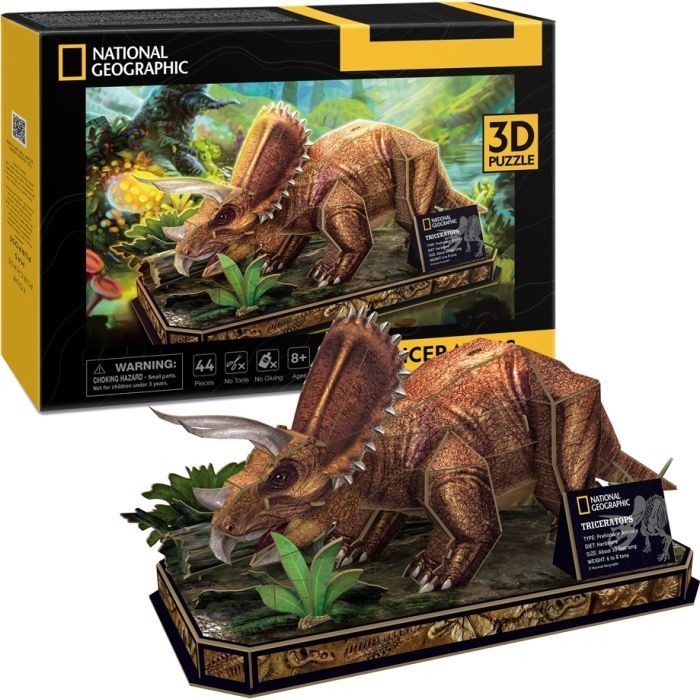 Пазл Cubic Fun 3D National Geographic Dino Трицератопс (DS1052h) зображення 6