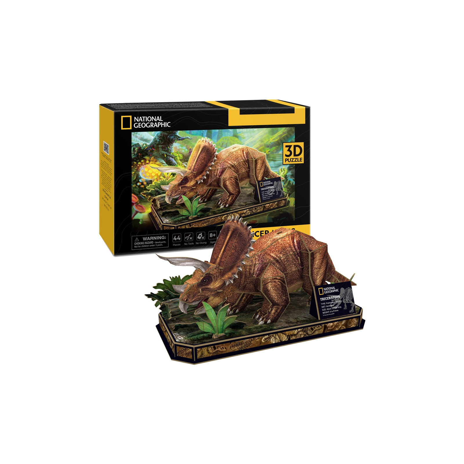 Пазл Cubic Fun 3D National Geographic Dino Трицератопс (DS1052h) изображение 6