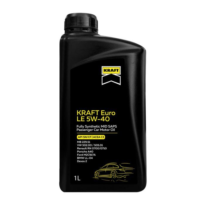 Моторна олива KRAFT Euro LE 5W-40, 1л (708136)