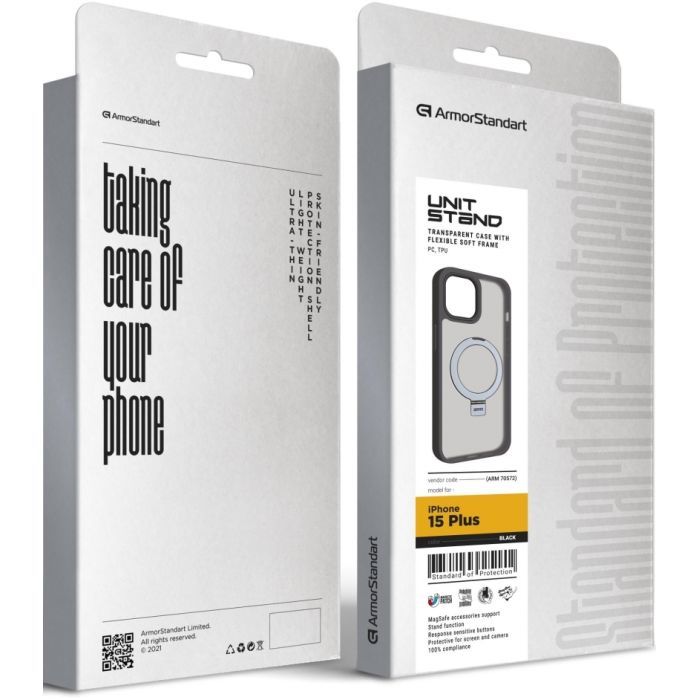 Чехол для мобильного телефона Armorstandart Unit Stand Apple iPhone 15 Plus Grey (ARM70575) изображение 2