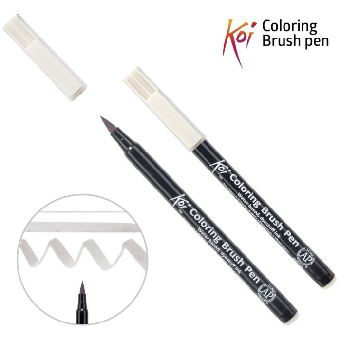 Художественный маркер KOI Маркер-кисть акварельный Серый холодный светлый, 153 (084511393431)