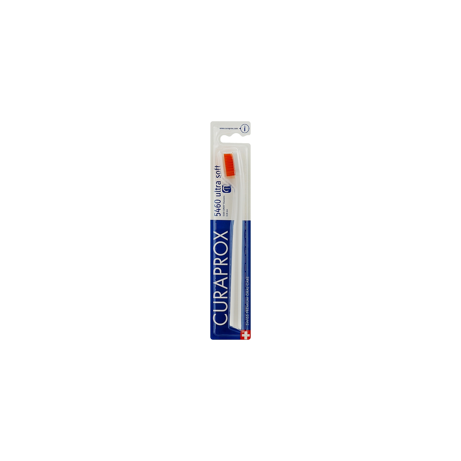 Зубна щітка Curaprox CS 5460 Ultra Soft Ультрам'яка D 0.10 мм Біла з помаранчевою щетиною (CS 5460-16)