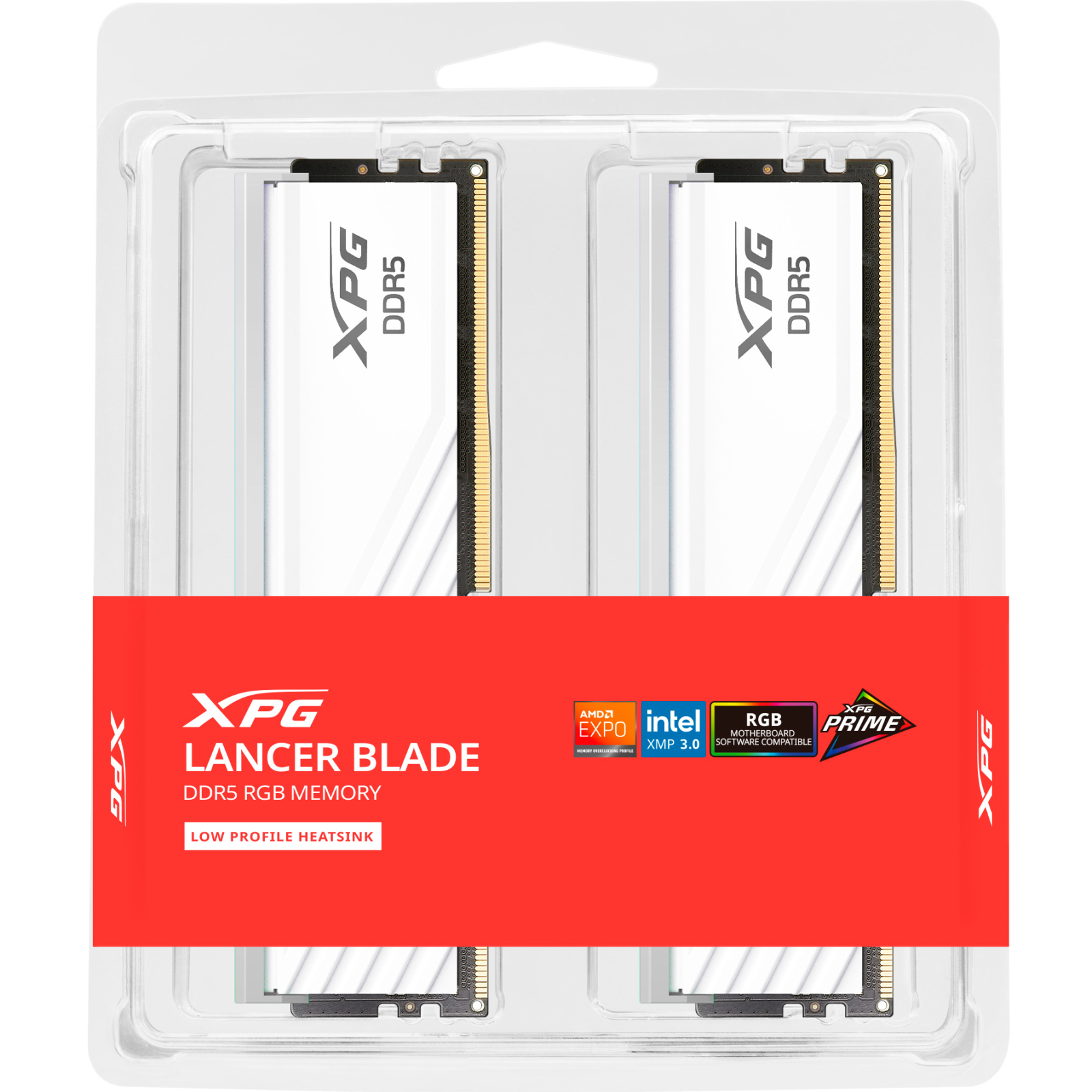 Модуль пам'яті для комп'ютера DDR5 48GB (2x24GB) 6000 MHz XPG Lancer Blade RGB White ADATA (AX5U6000C3024G-DTLABRWH) зображення 4