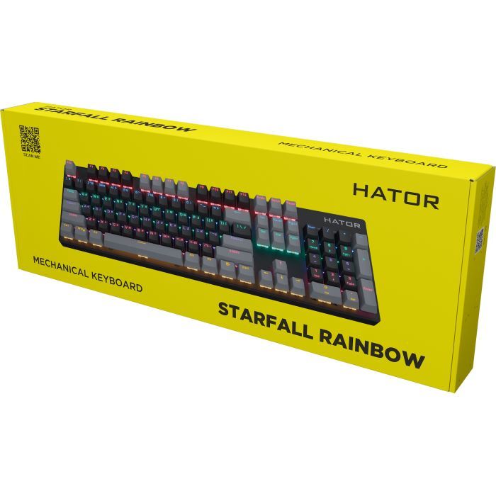 Клавиатура Hator Starfall Rainbow Origin Red USB Black/Grey (HTK-608-BBG) изображение 7