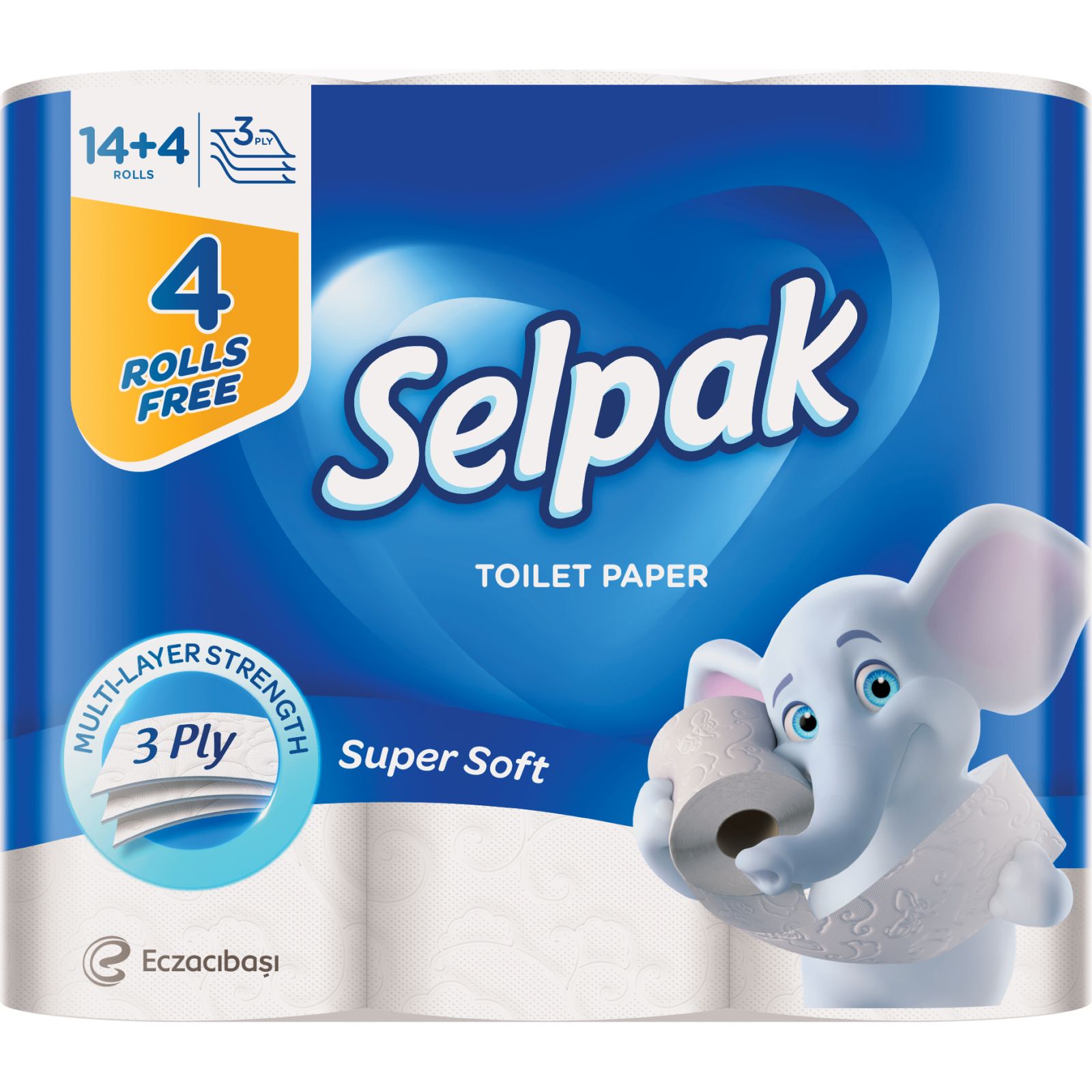 Туалетная бумага Selpak 3 слоя 14+4 рулонов (8690530184466)