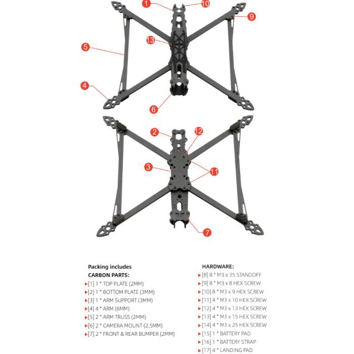 Рама для дрона Hobbyporter M4-9 (HP0215.0007) зображення 2
