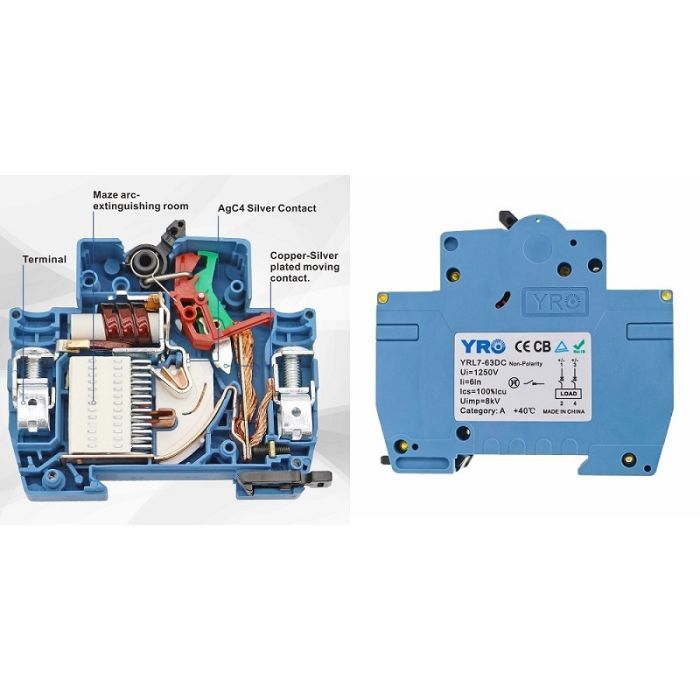 Автоматичний вимикач HiSmart 4P, 63A, 1000VDC (NV820481) зображення 2