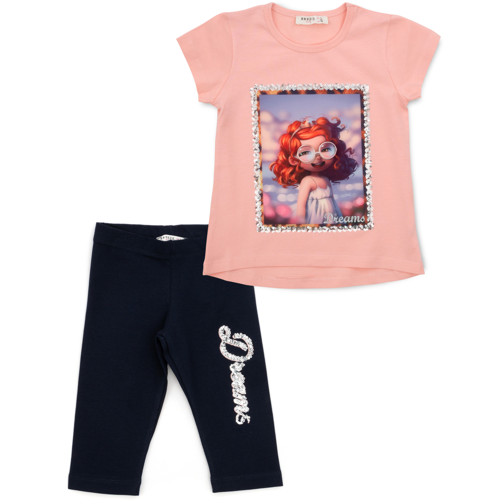 Набор детской одежды Breeze с девочкой (12106-128G-peach)