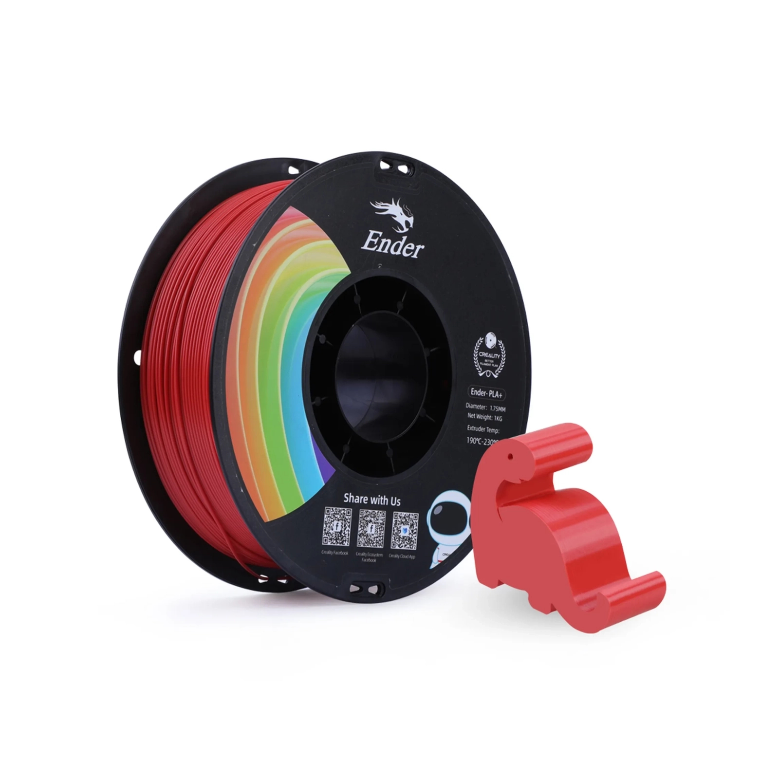 Пластик для 3D-принтера Creality PLA+ 1кг, 1.75мм, red (3301010309) зображення 2
