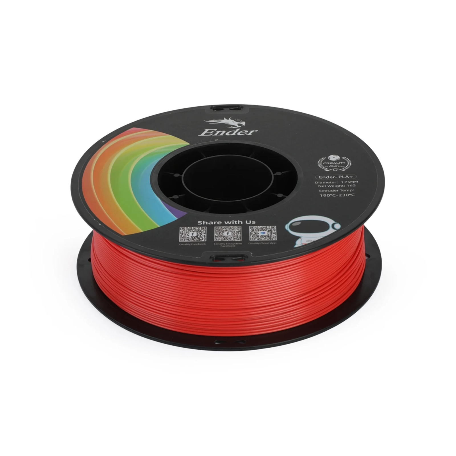 Пластик для 3D-принтера Creality PLA+ 1кг, 1.75мм, red (3301010309) зображення 4
