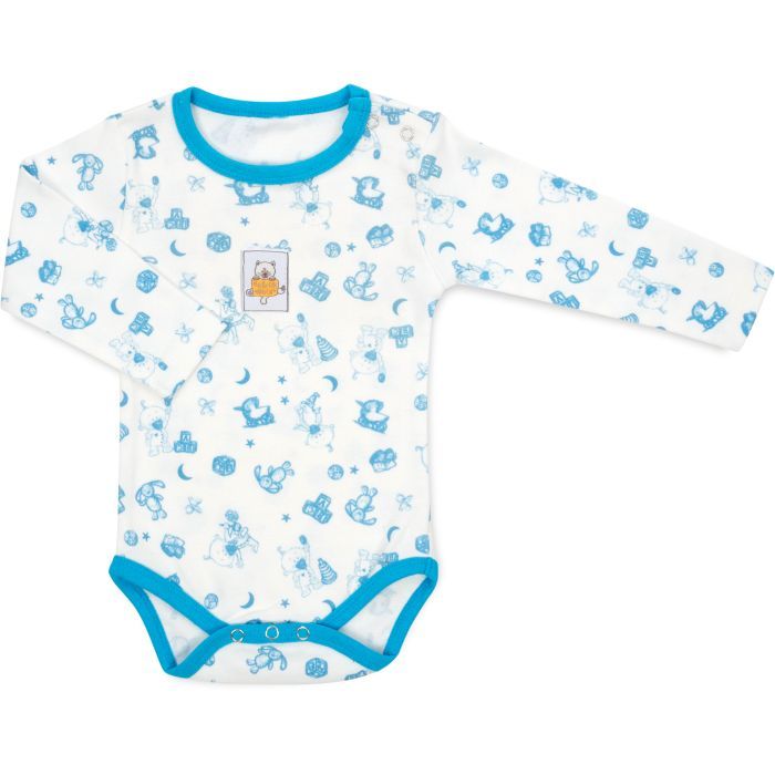Боди детское Breeze з довгим рукавом (1027-74-creamblue)