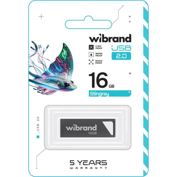 USB флеш накопичувач Wibrand 8GB Stingray Grey USB 2.0 (WI2.0/ST8U5G) зображення 2