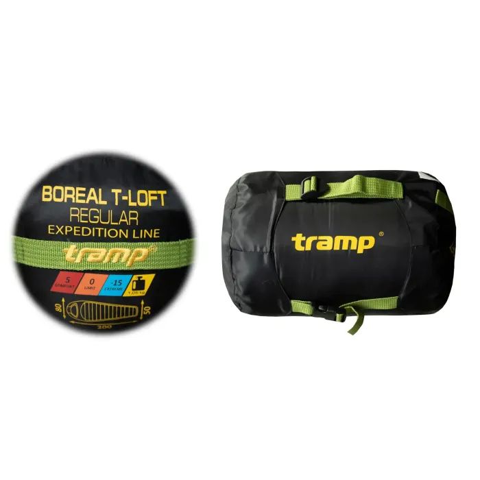 Спальный мешок Tramp Boreal Regular кокон лівий green/grey 200/80-50 (UTRS-095R-L) изображение 12