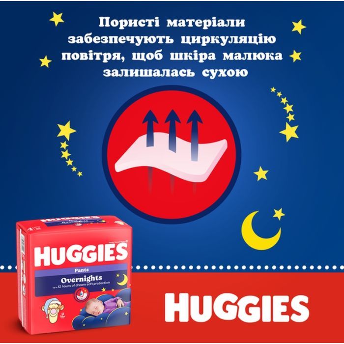 Подгузники Huggies Overnights Pants Трусики 4 9-14 кг 26 шт. (5029053581088) изображение 5