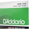 Струны для гитары D'Addario 85/15 Bronze Super Light (09-45) (EZ890) изображение 4
