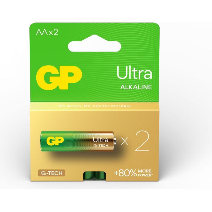 Батарейка Gp AA LR6 Ultra Alcaline * 2 (15AU21-SB2 / 4891199217326) изображение 2