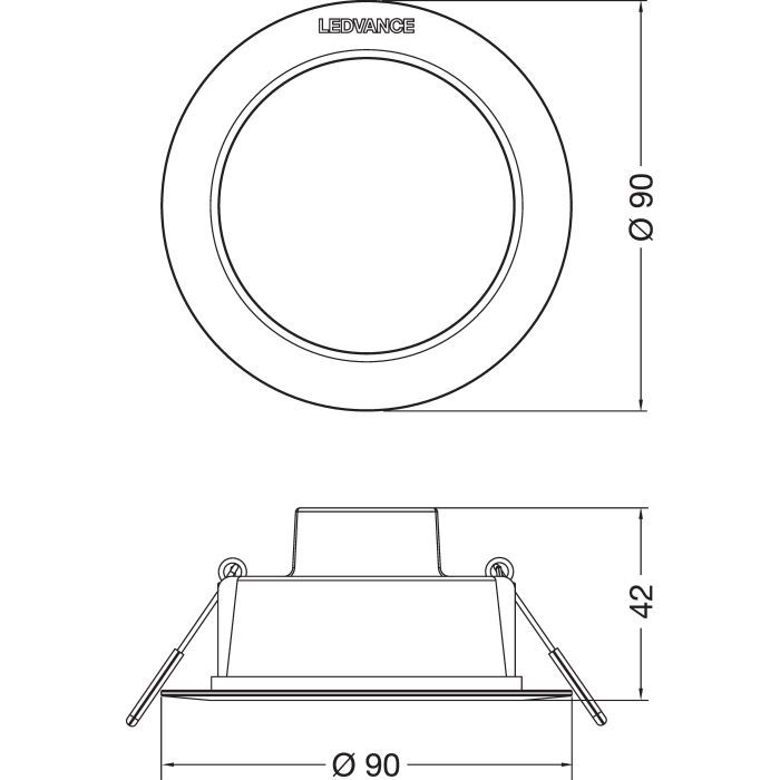 Світильник LEDVANCE DL IP44 DN 90 4W 840 WT (4058075702882) зображення 4