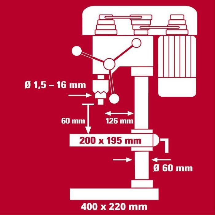 Свердлильний верстат Einhell TC-BD 630/1 630Вт, 250-2400об/хв (4520597) зображення 9