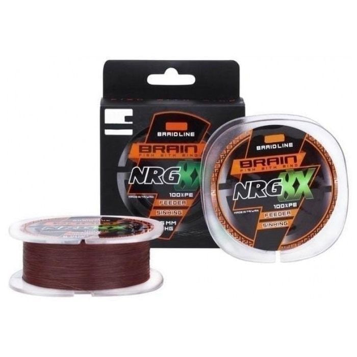 Шнур Brain NRG 8X sinking 200m 7.2kg brown 0.08mm (1858.20.87)