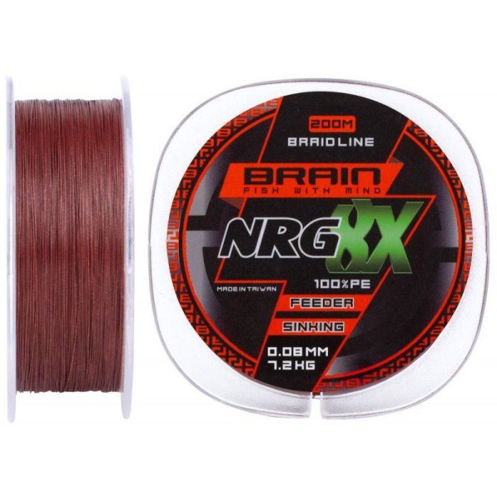Шнур Brain NRG 8X sinking 200m 7.2kg brown 0.08mm (1858.20.87) зображення 2