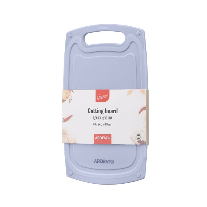 Разделочная доска Ardesto Gemini 40 х 24.5 х 0.9 см пластик, сірий (AR1440GR)