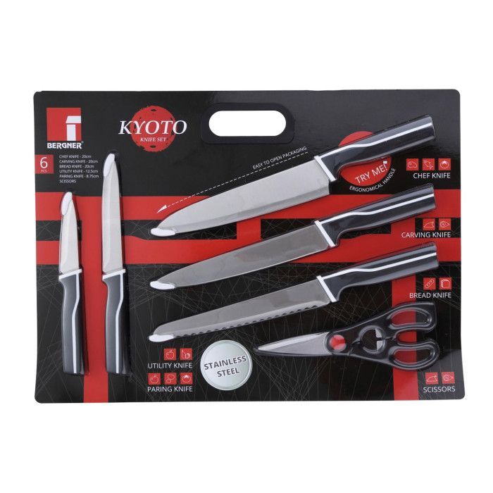 Набор ножей Bergner Kyoto, з ножицями, 6 предметів (BG-8986-MM) изображение 8