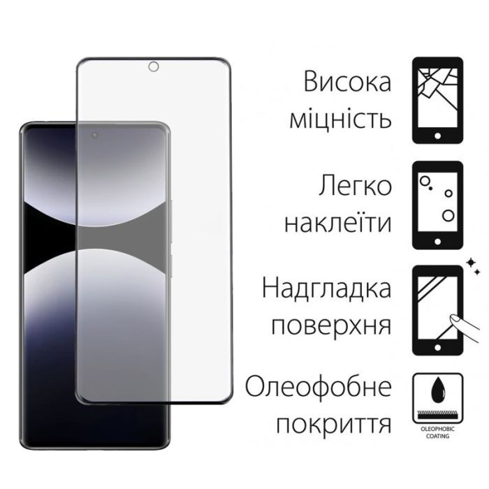 Скло захисне Dengos Full Glue Xiaomi Redmi Note 14 Pro (black) (TGFG-382) зображення 2